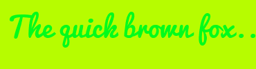 Image with Font Color 00FC1B and Background Color B7FC00